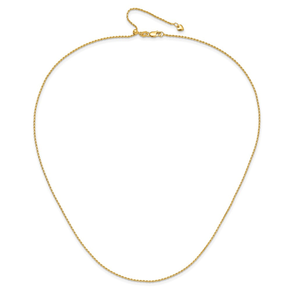 22 Zoll 14K Gelbgold Verstellbar 1.2mm Diamantiert Kordel Halskette