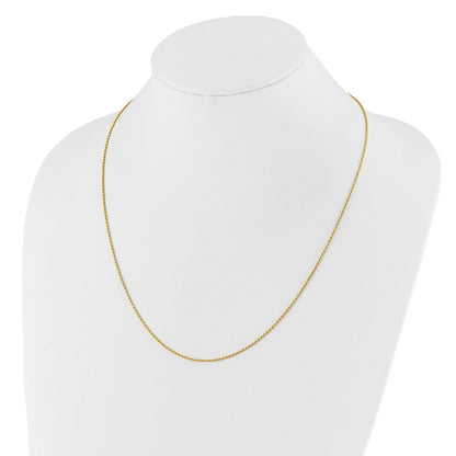 22 Zoll 14K Gelbgold Verstellbar 1.2mm Diamantiert Kordel Halskette