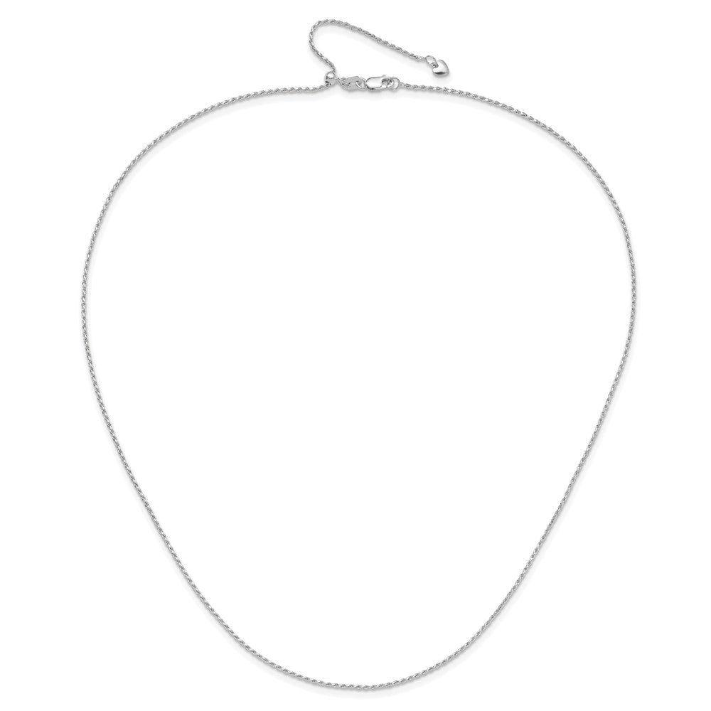 22 Zoll 14K Weißgold Verstellbar 1.2mm Diamantiert Kordel Halskette