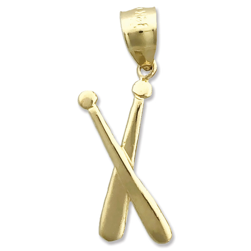 14K Gold Charm „Gekreuzte Baseballschläger“