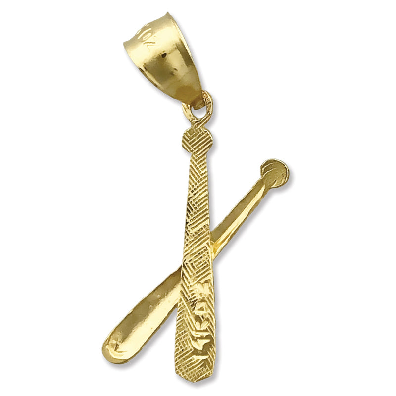 14K Gold Charm „Gekreuzte Baseballschläger“