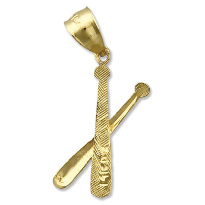 14K Gold Charm „Gekreuzte Baseballschläger“