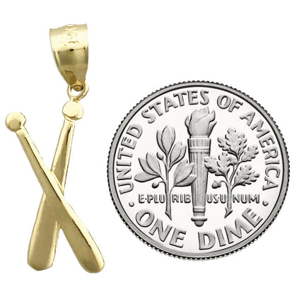 14K Gold Charm „Gekreuzte Baseballschläger“