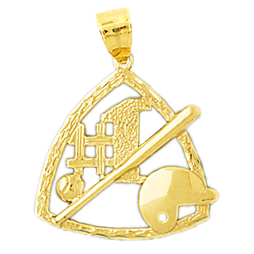 14K Gold Baseball-Anhänger „#1“