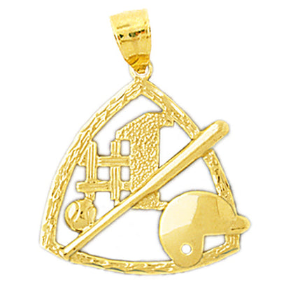 14K Gold Baseball-Anhänger „#1“