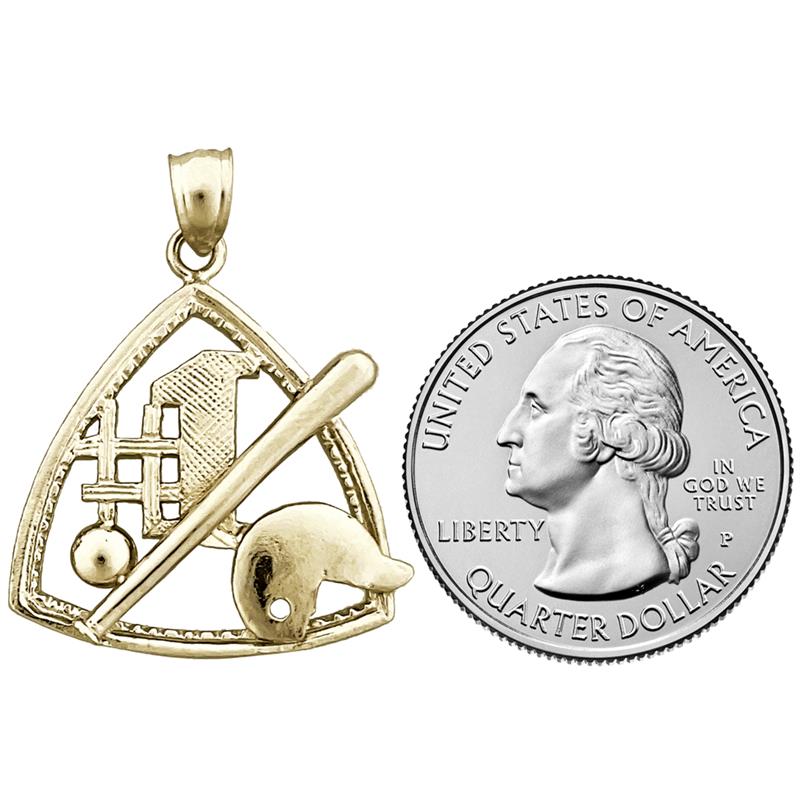14K Gold Baseball-Anhänger „#1“