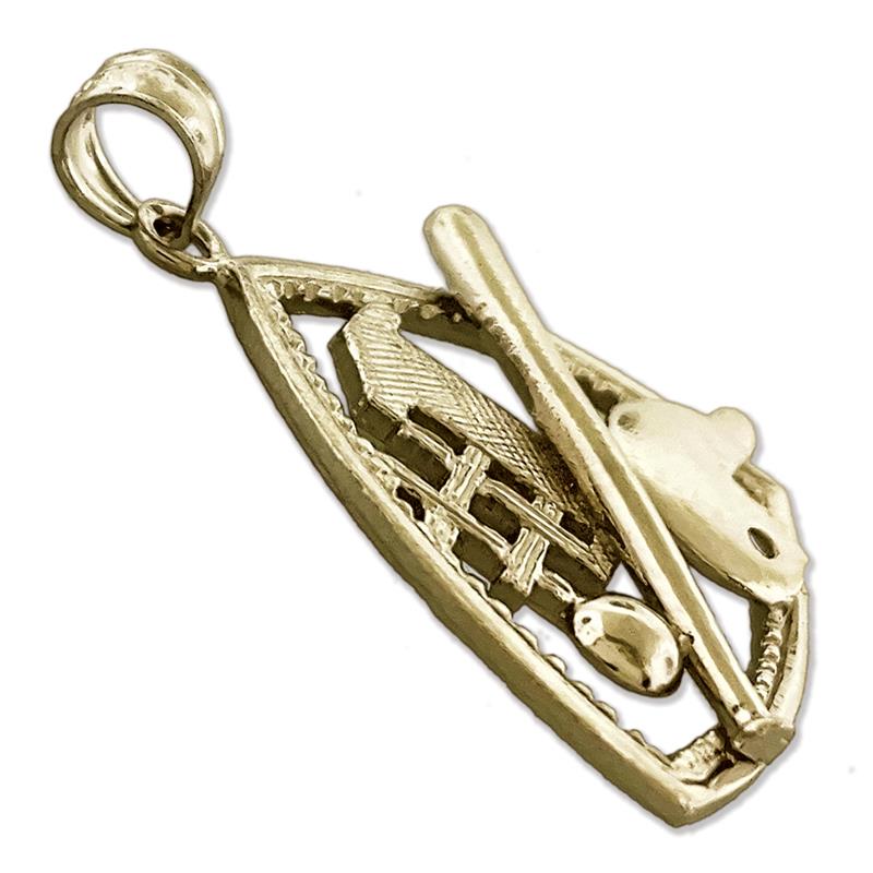 14K Gold Baseball-Anhänger „#1“