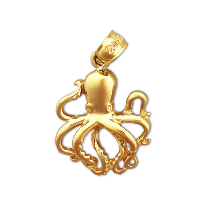 14K Gold Oktopus-Charm (Kopffüßer)