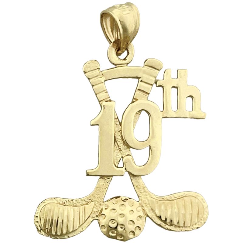 585 Gold Anhänger „19. Loch" Golf