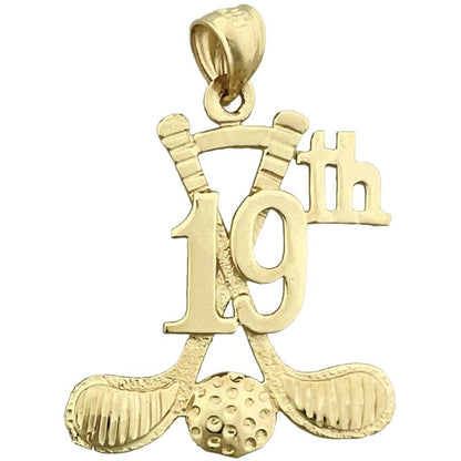 585 Gold Anhänger „19. Loch" Golf