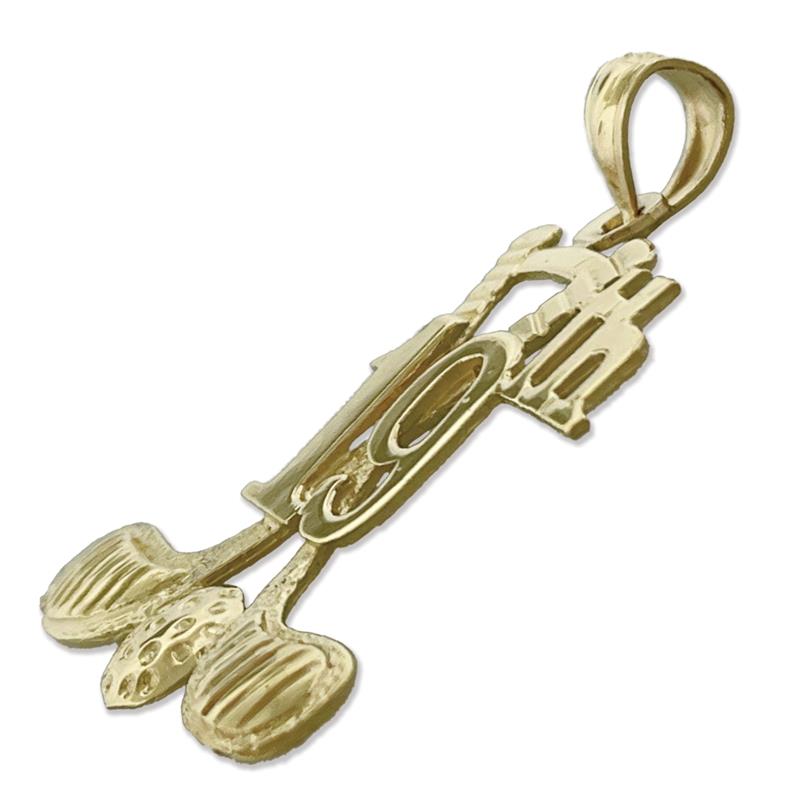 585 Gold Anhänger „19. Loch" Golf