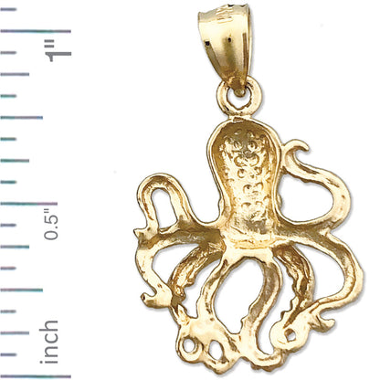 585 Gold 18-mm-Oktopus-Charm