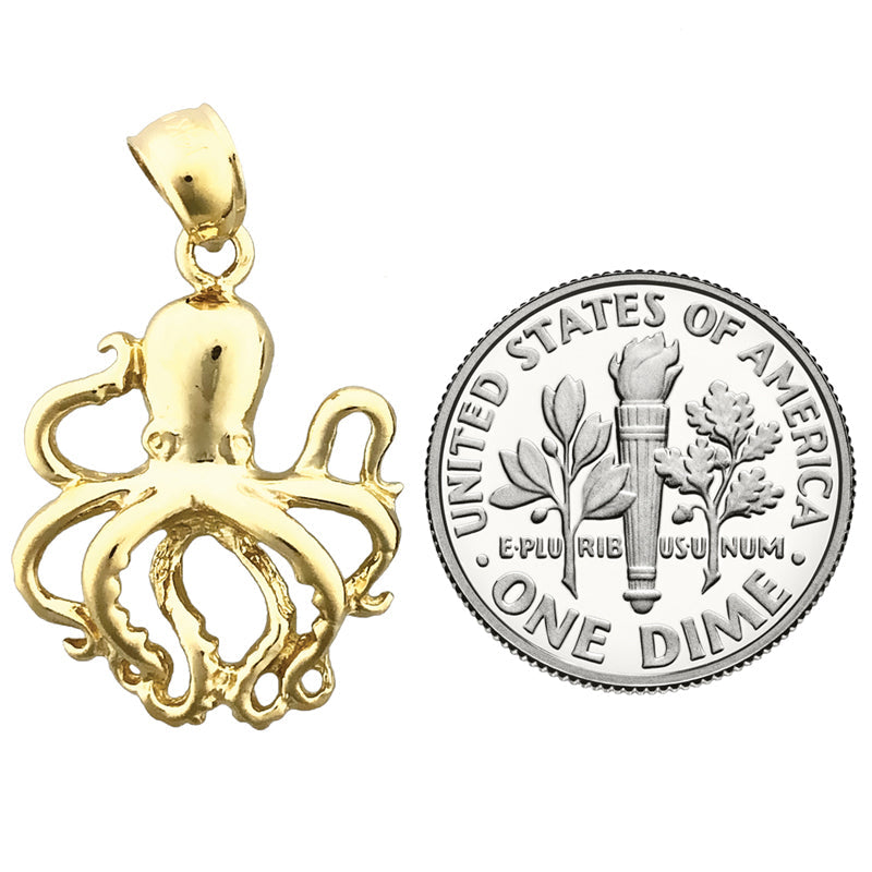 585 Gold 18-mm-Oktopus-Charm