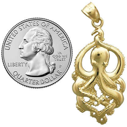 585 Gold Oktopus-Anhänger
