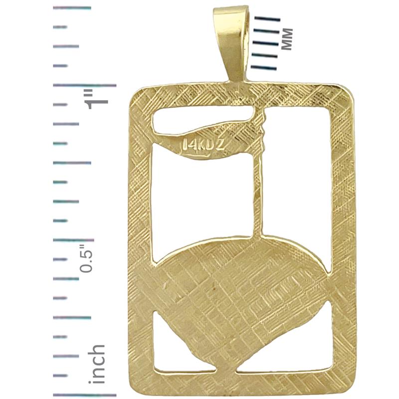 14K Gold Anhänger "Golf-Putting-Green" mit Rahmen