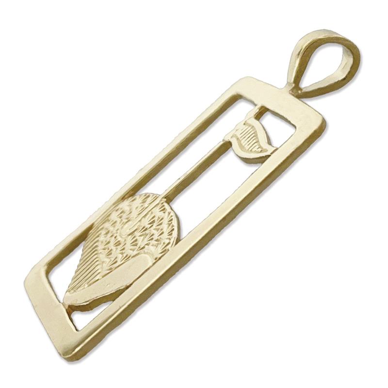 14K Gold Anhänger "Golf-Putting-Green" mit Rahmen