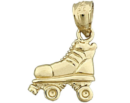14K Gold Quad-Rollschuh-Charm