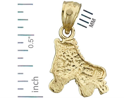 14K Gold Quad-Rollschuh-Charm