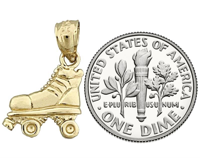 14K Gold Quad-Rollschuh-Charm