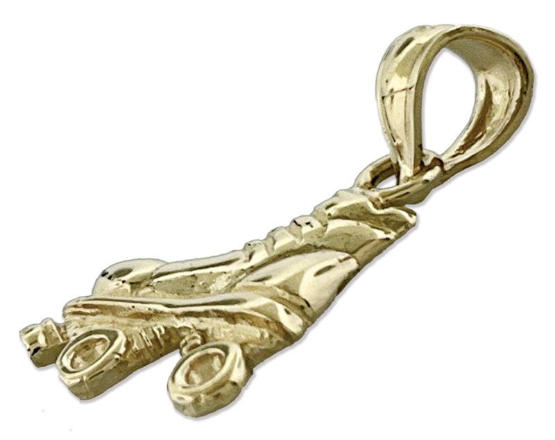14K Gold Quad-Rollschuh-Charm