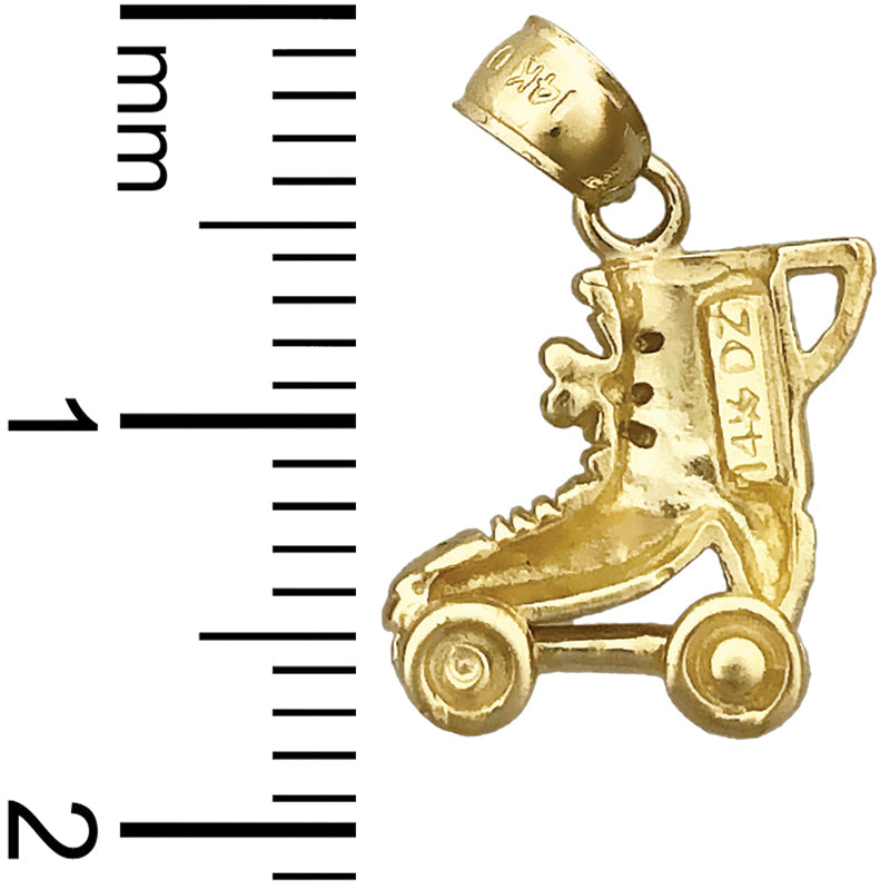 585 Gold Rollschuh-Charm