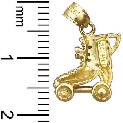 585 Gold Rollschuh-Charm