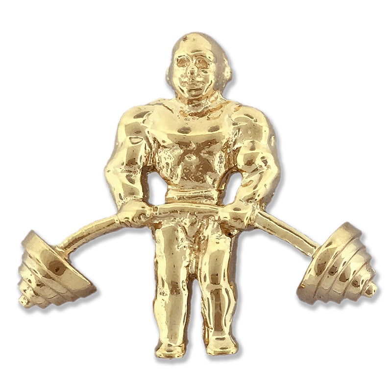 14K Gold Bodybuilder-Hantel-Gleitanhänger