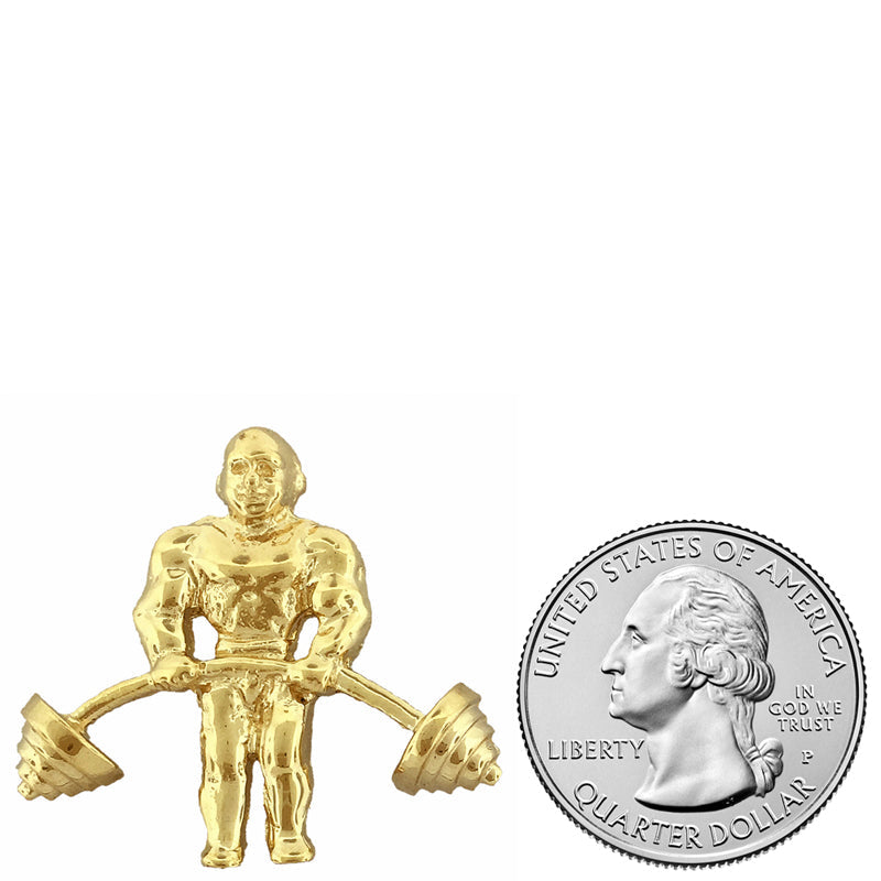 14K Gold Bodybuilder-Hantel-Gleitanhänger