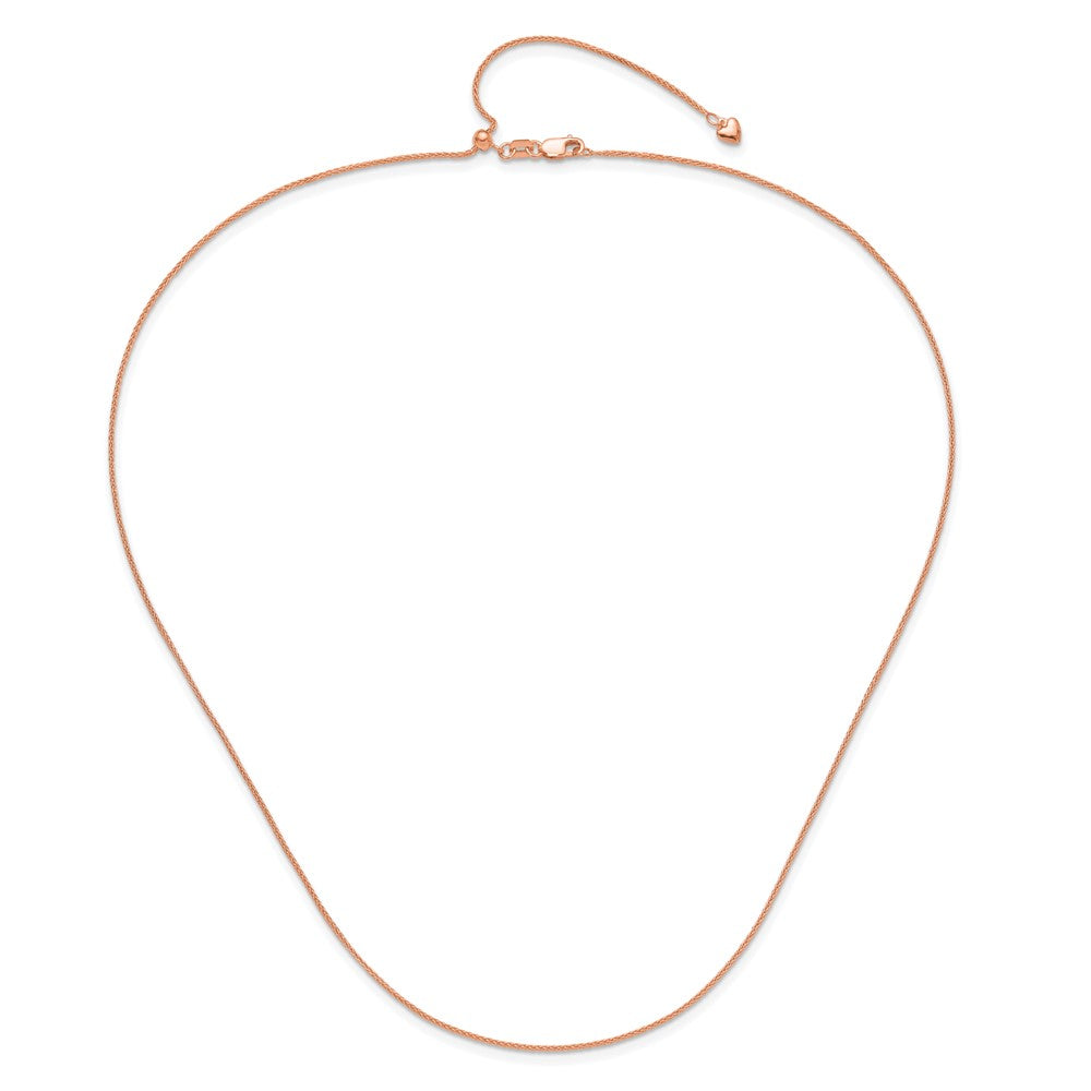 14K Roségold Verstellbar 1mm Weizen Halskette