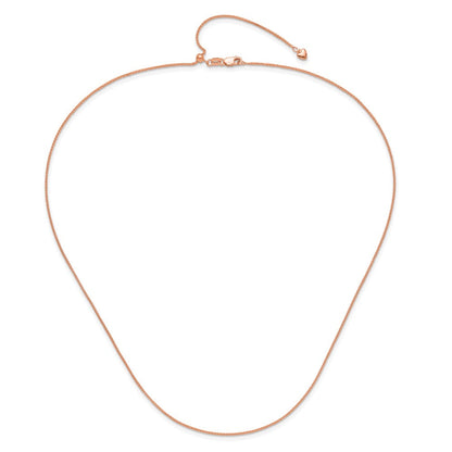 14K Roségold Verstellbar 1mm Weizen Halskette