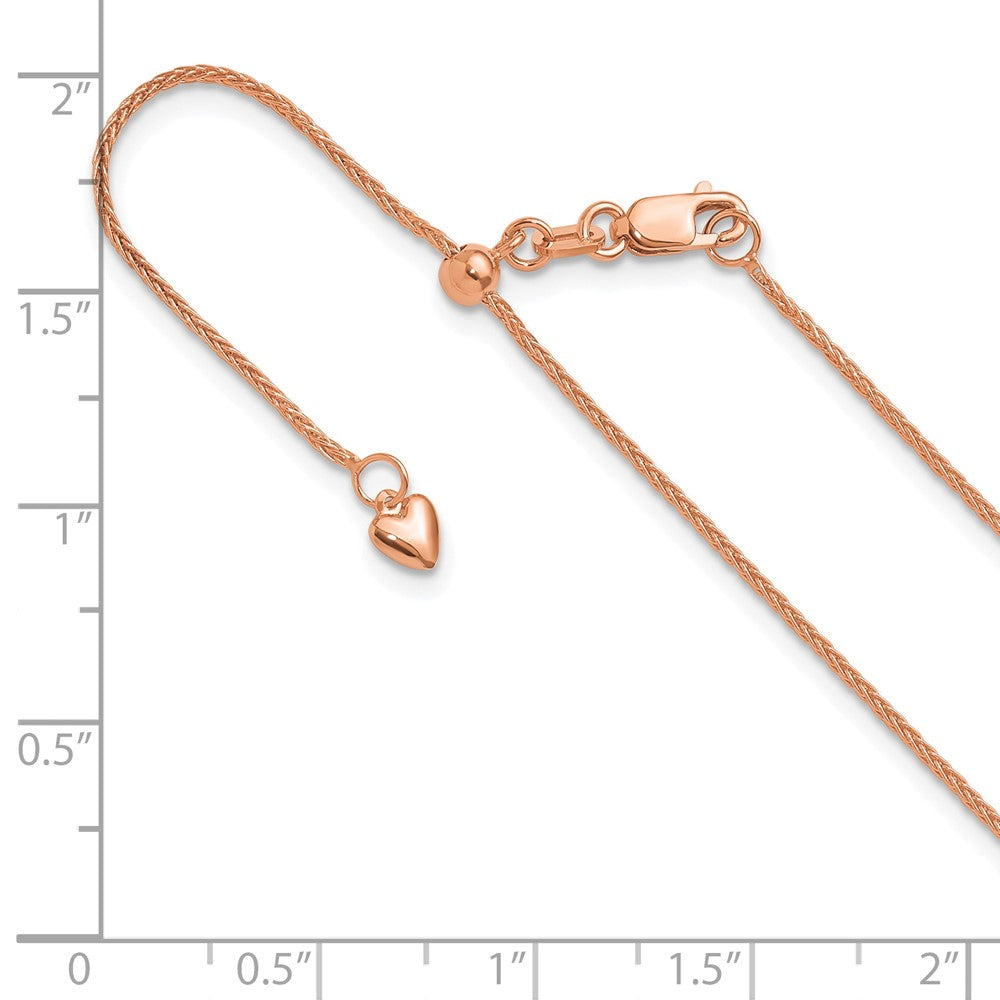 14K Roségold Verstellbar 1mm Weizen Halskette