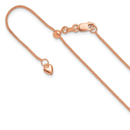 14K Roségold Verstellbar 1mm Weizen Halskette
