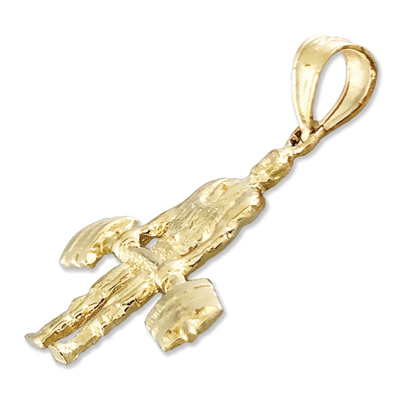 Bodybuilder-Anhänger aus 14K Gold, Schwergewicht