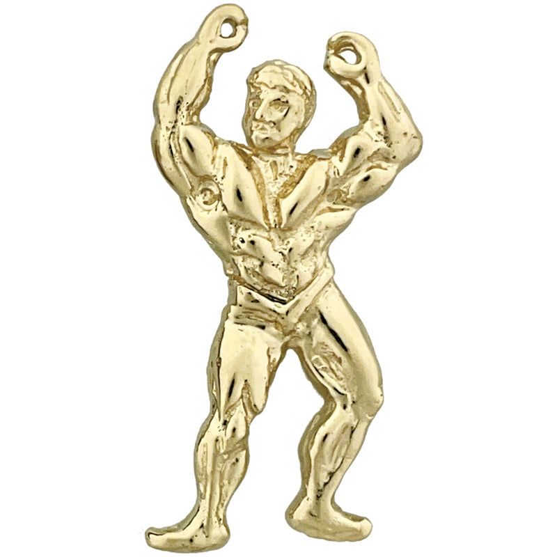 14K Gold Bodybuilder-Muskeln-Gleitanhänger