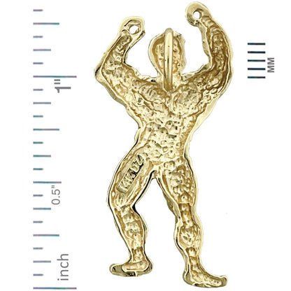 14K Gold Bodybuilder-Muskeln-Gleitanhänger