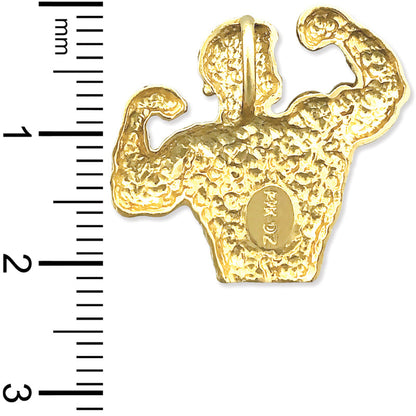 14K Gold Bodybuilder-Bizeps-Anhänger/Gleitanhänger