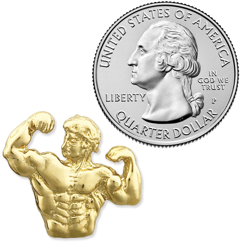 14K Gold Bodybuilder-Bizeps-Anhänger/Gleitanhänger