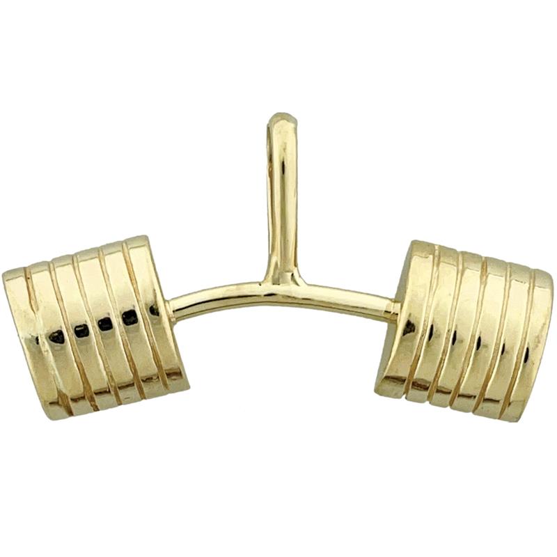 14K Gold Gebogener Hantel-Anhänger