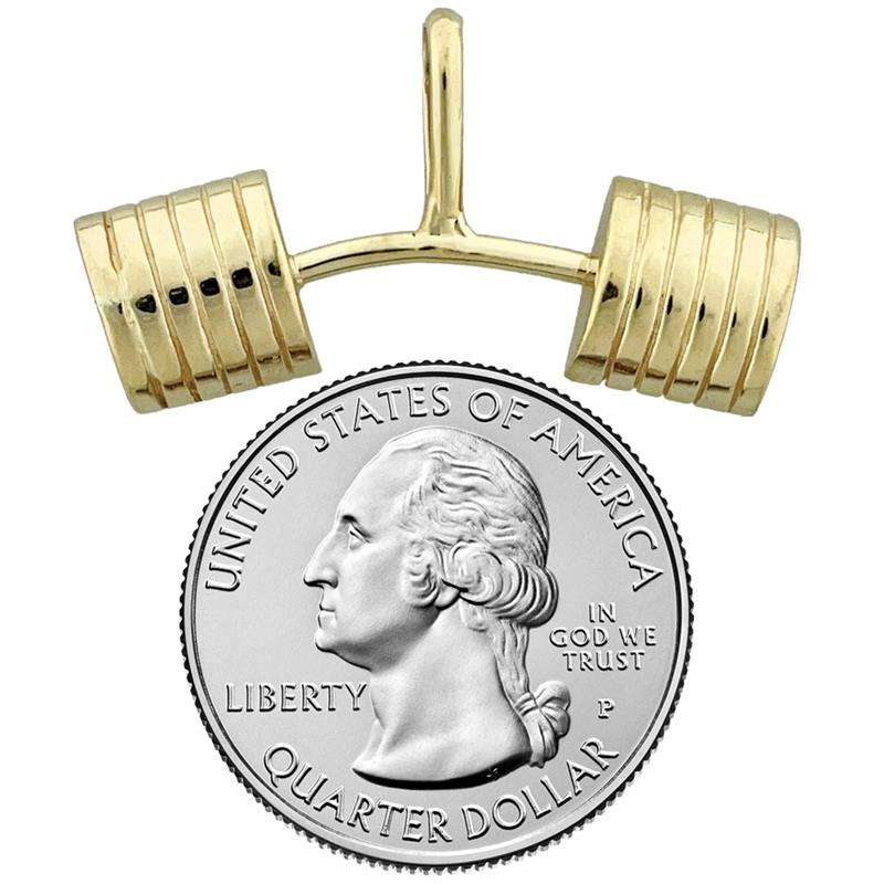 14K Gold Gebogener Hantel-Anhänger