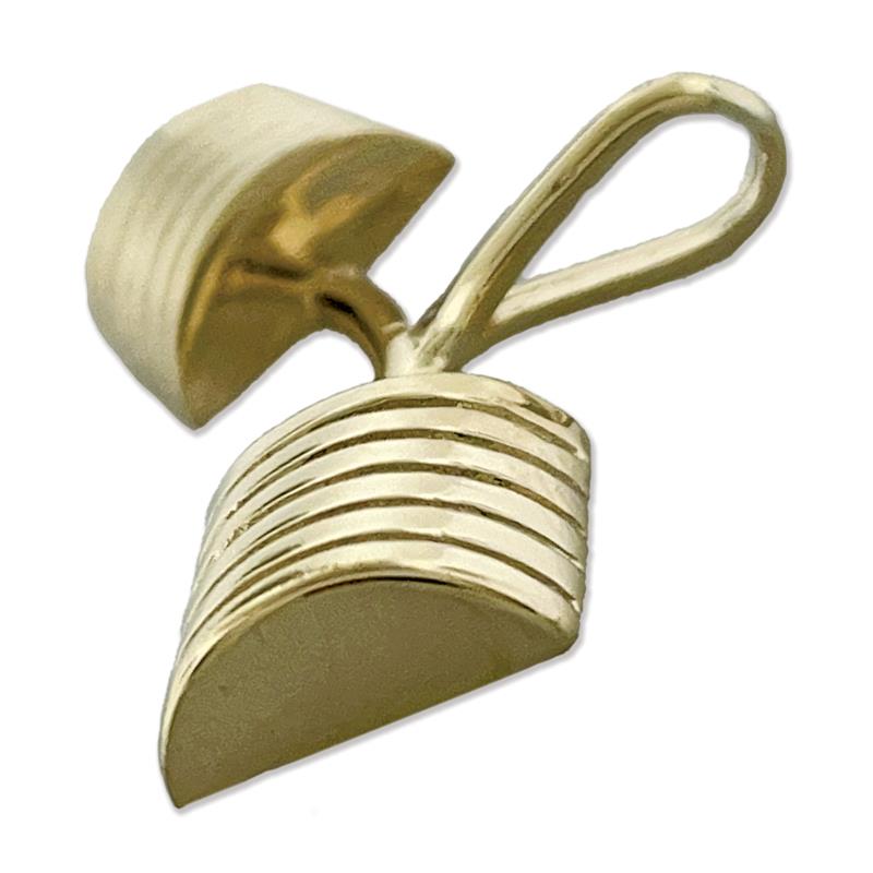 14K Gold Gebogener Hantel-Anhänger