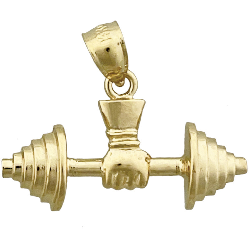 14K Gold Einarm-Hantel-Anhänger