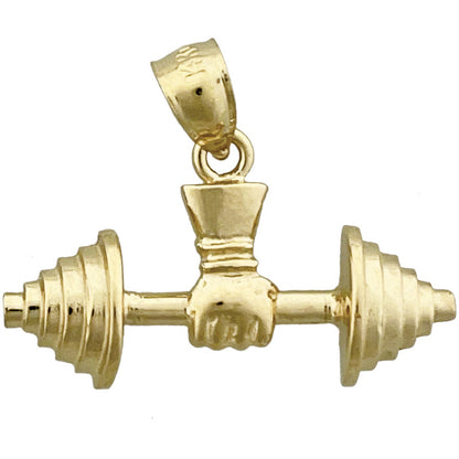 14K Gold Einarm-Hantel-Anhänger