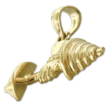 14K Gold Einarm-Hantel-Anhänger