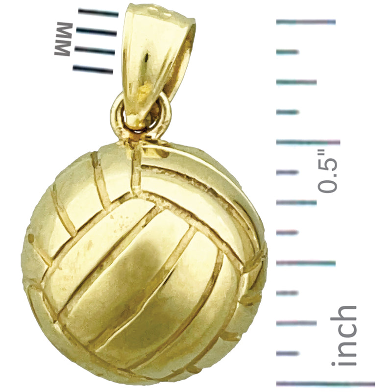 585 Gold 3D-Volleyball-Charm
