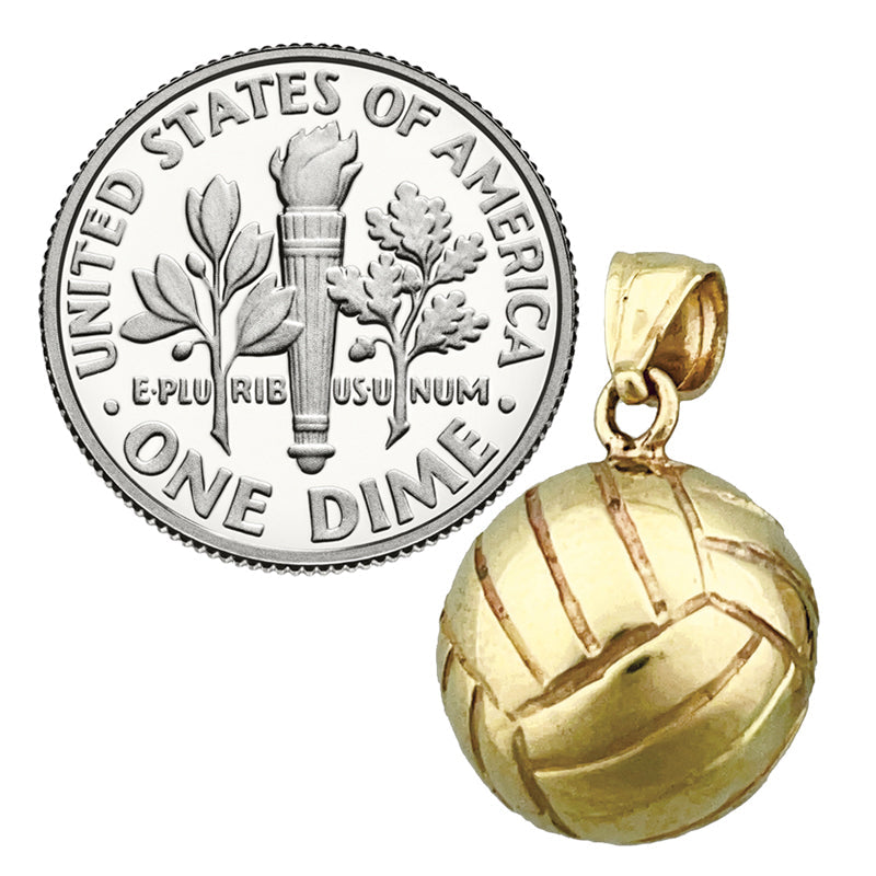 585 Gold 3D-Volleyball-Charm