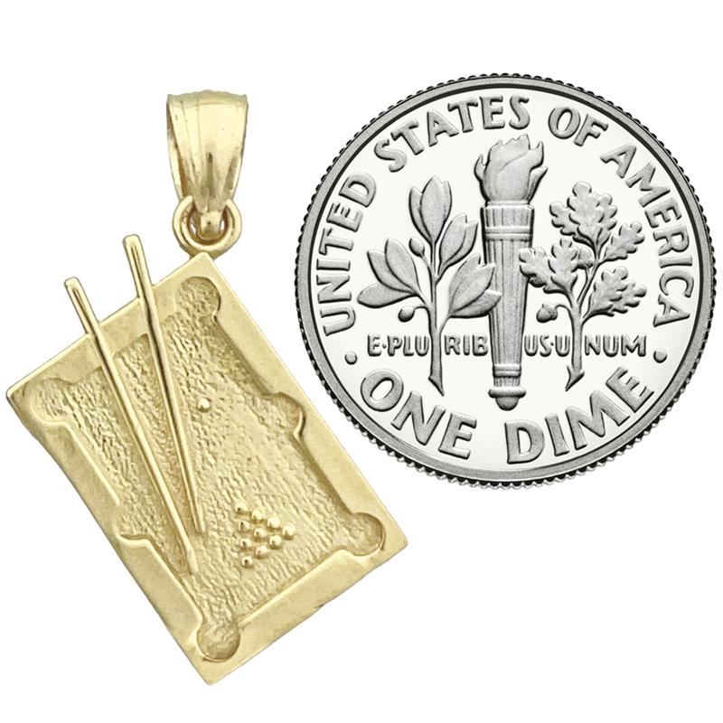 585 Gold 3D-Billardtisch-Charm