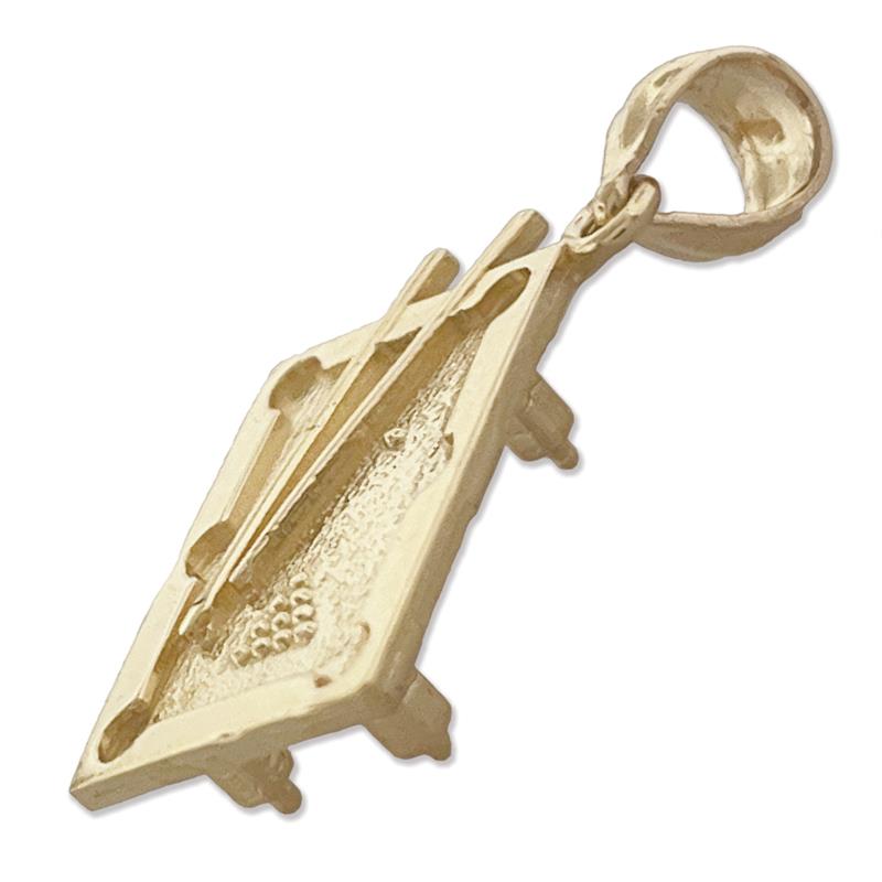 585 Gold 3D-Billardtisch-Charm