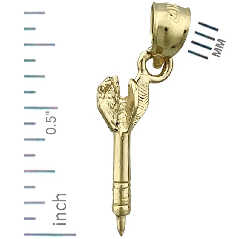 14K Gold 3D-Pfeil-Charm