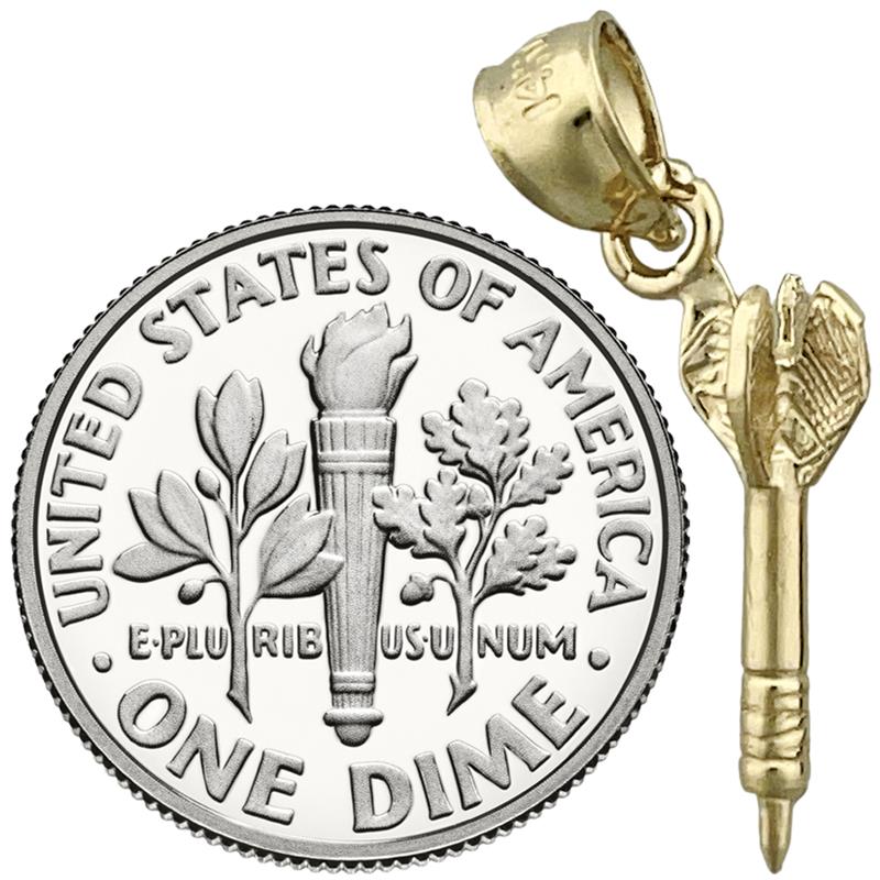 14K Gold 3D-Pfeil-Charm