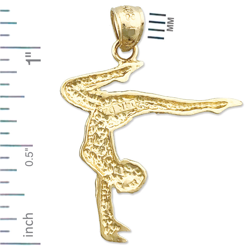 Handstand-Gymnastik-Anhänger aus 14K Gold